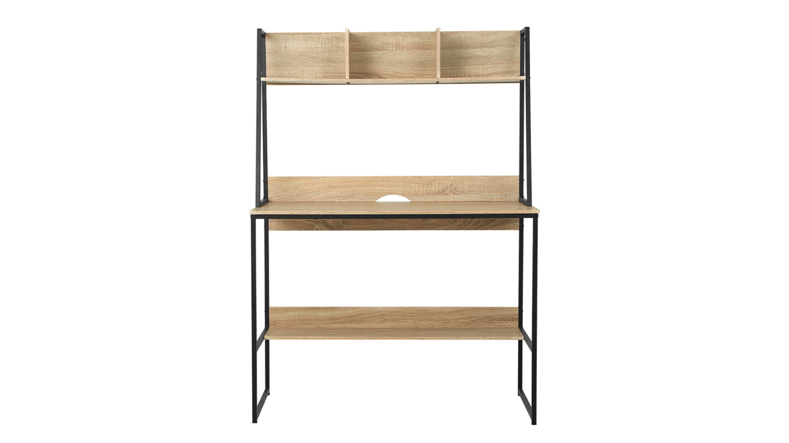 Artiss 100cm Computer Desk with Bookshelf Storage - Oak