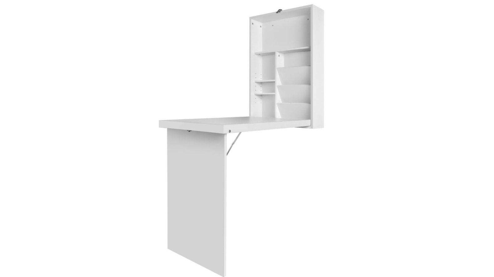 Artiss 78 x 52.5 x 156cm Foldable Computer Desk Bookshelf Wall Mount - White