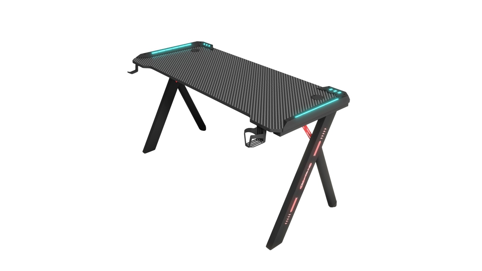 MIUZ Home/Office LED Carbon Fiber Racer Computer Desk - 100cm