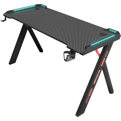 MIUZ Home/Office LED Carbon Fiber Racer Computer Desk - 100cm