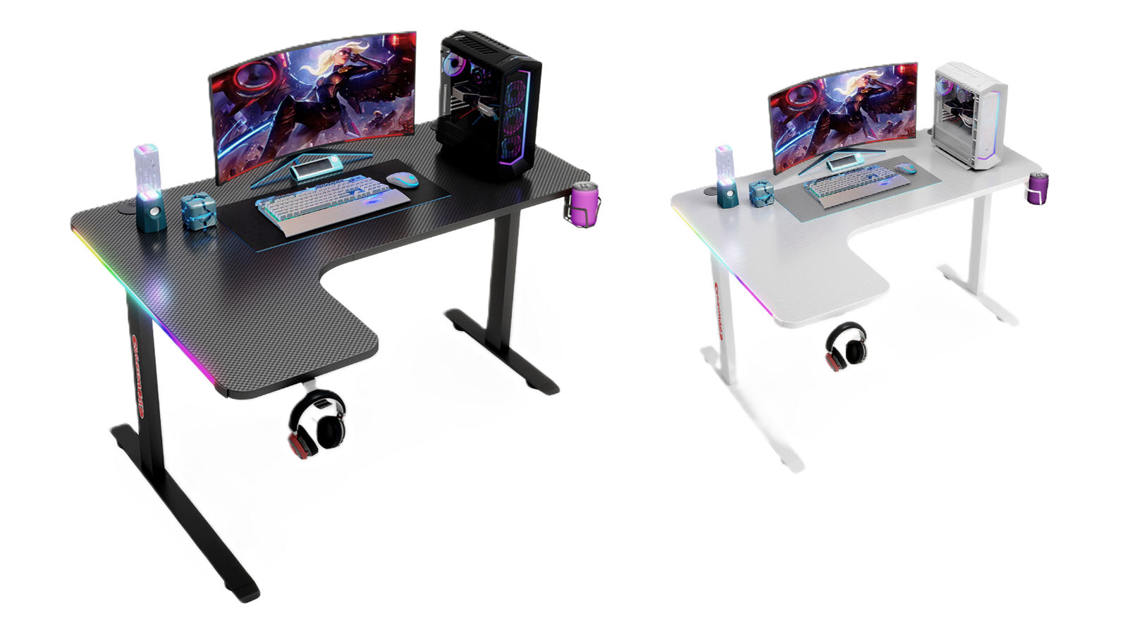 MIUZ 140cm RGB LED Carbon Fiber Gaming Desk