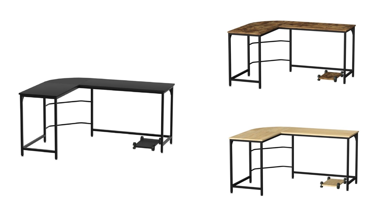 Artiss 147cm L-Shaped Computer Desk with CPU Stand
