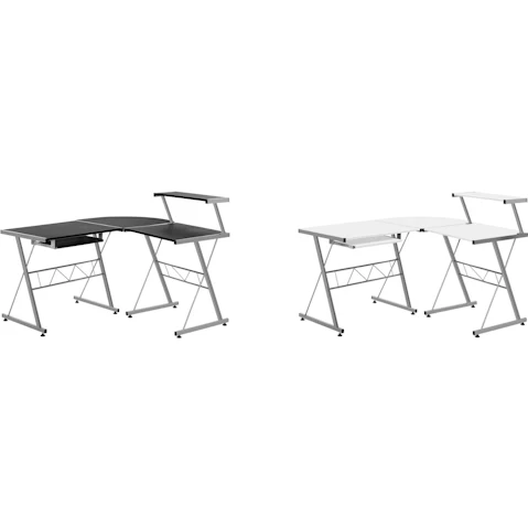 Artiss 139 x 115 x 100cm L-Shaped Computer Desk with Keyboard Tray Shelf