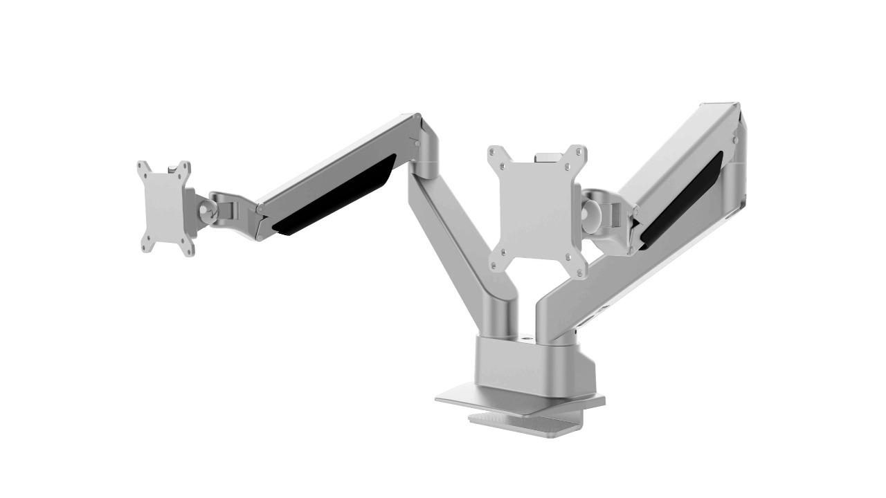 Desky Dual Monitor Arm - Silver