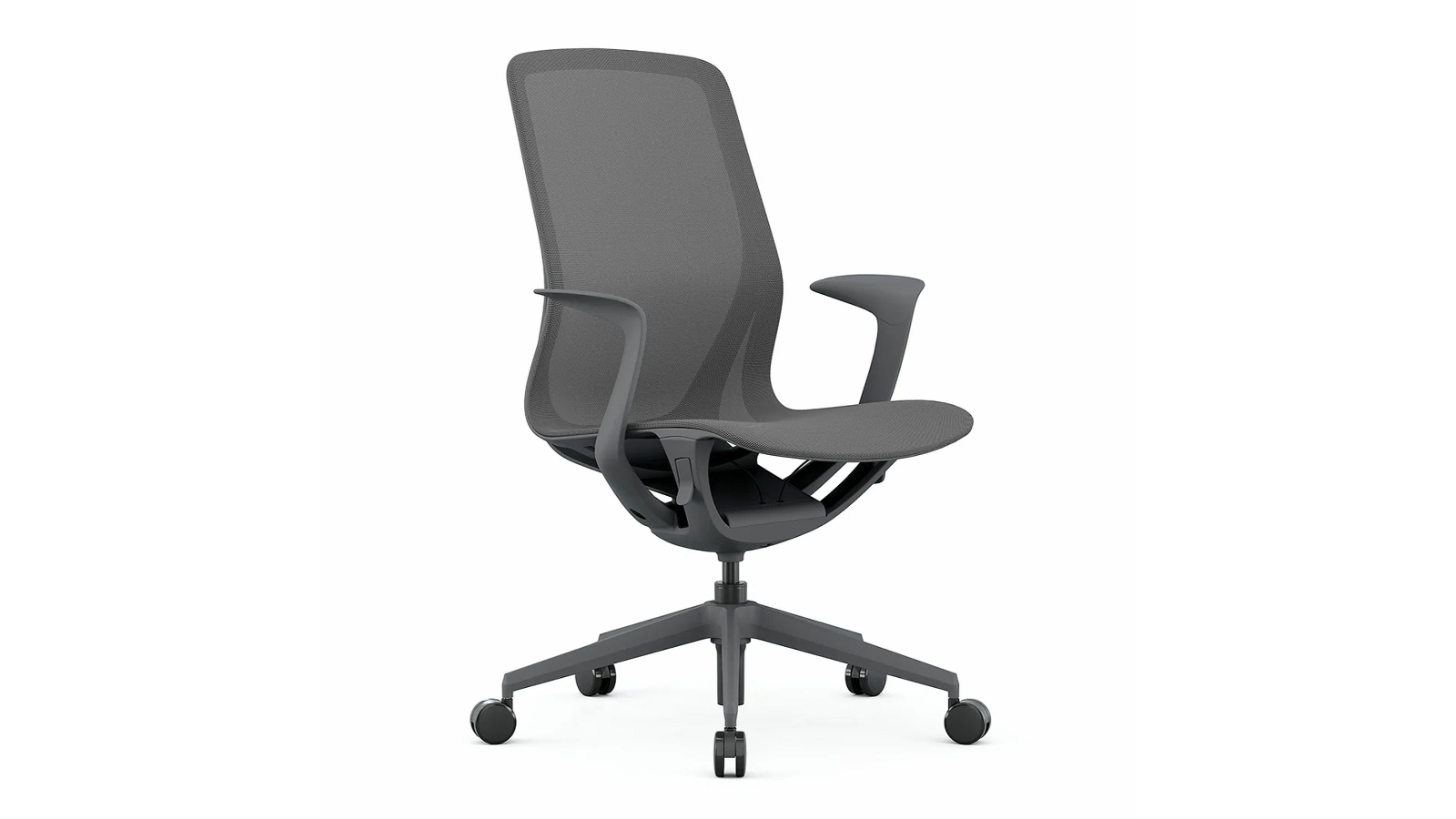 Desky Fixed Armrest Style Echo Modern Office Chair - Dark Grey