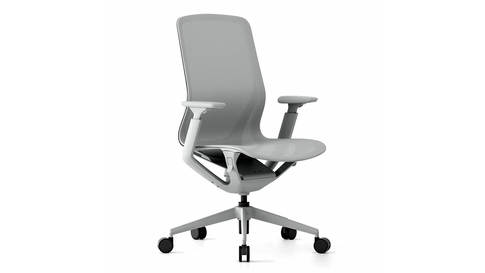 Desky Adjustable Armrest Style Echo Modern Office Chair - Light Grey