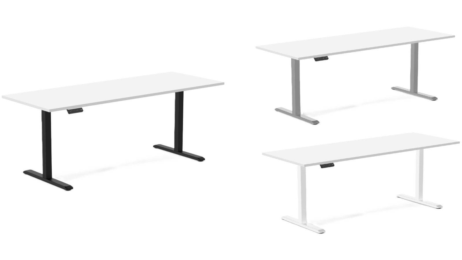 Desky 200 x 75cm White Single Sit Stand Desk