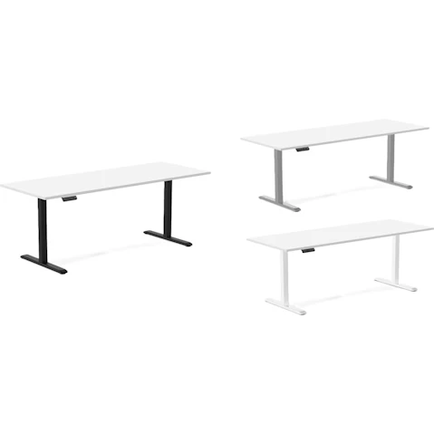 Desky 200 x 75cm White Single Sit Stand Desk