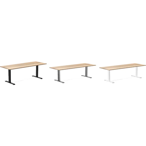 Desky Zero White Ash Hardwood Office Desk