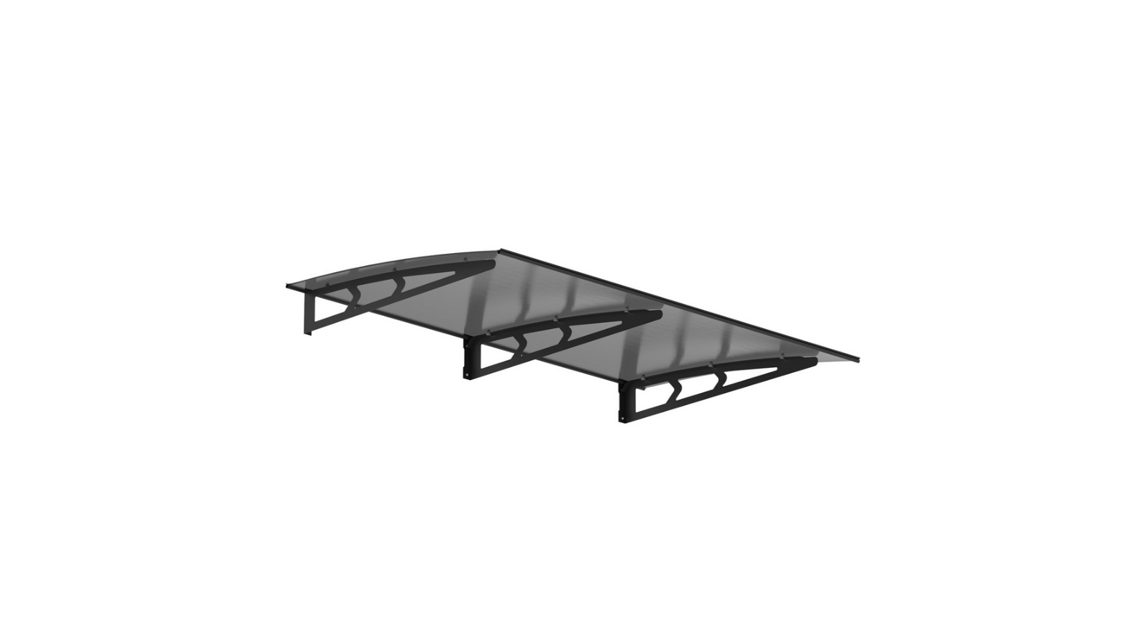 Instahut Grey Canopy Solid Sheet Metal Frame Window Door Awning - 1 x 2metre