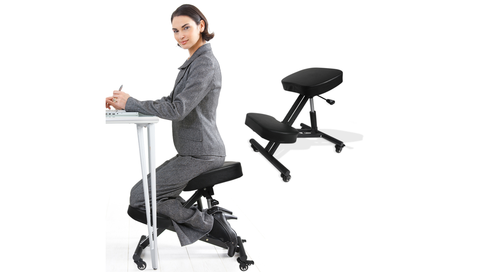 Levede Ergonomic Kneeling Chair with Adjustable Stool Black
