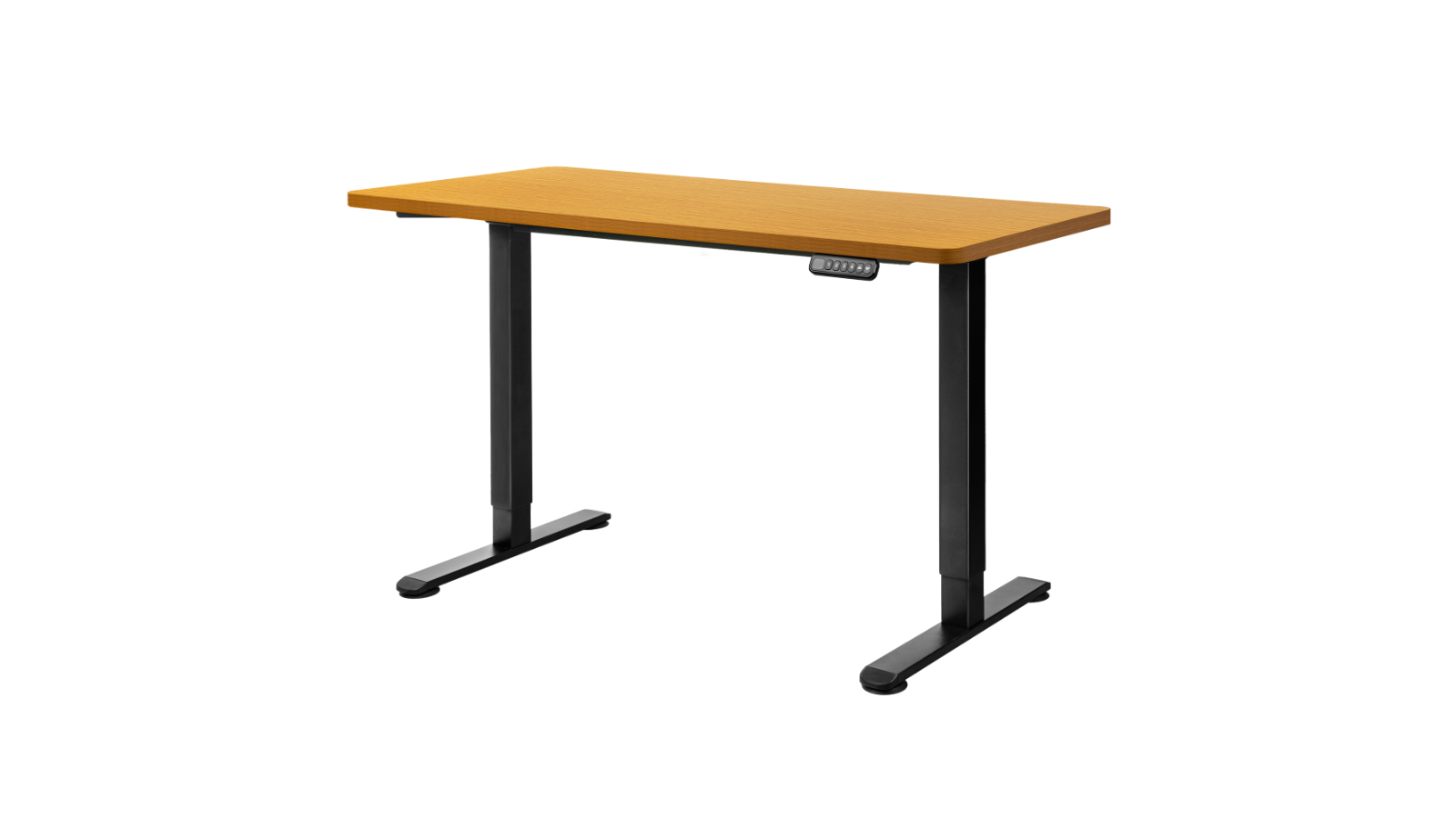 Levede 140cm Dual Motor Adjustable Height Black Frame Office Desk - Natural