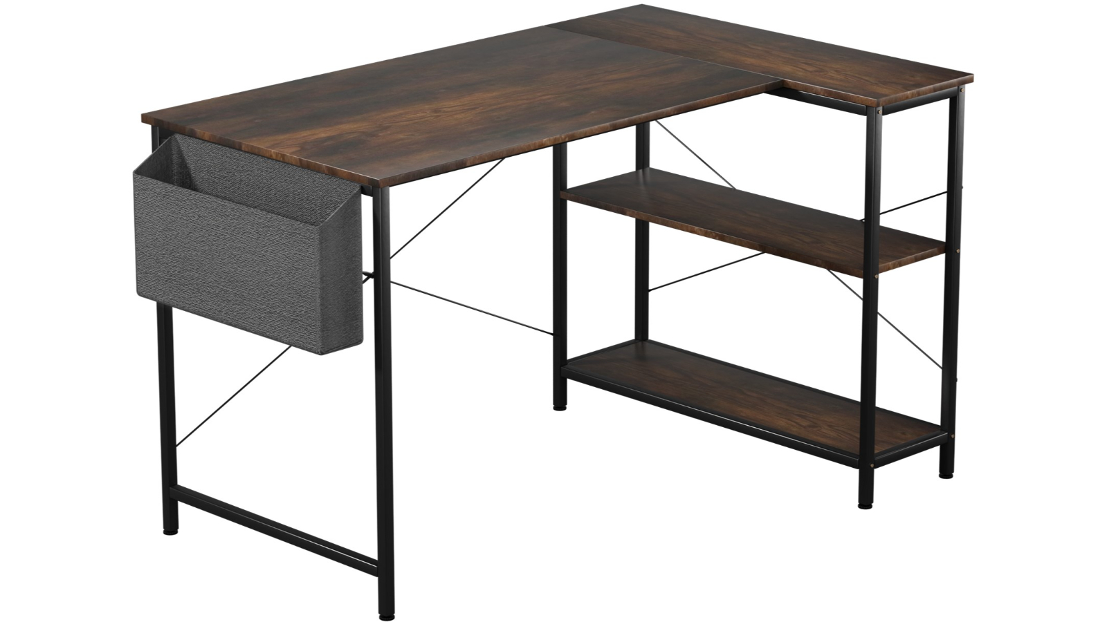 Levede 100cm L Shaped Modern Home Office Computer Desk - Brown