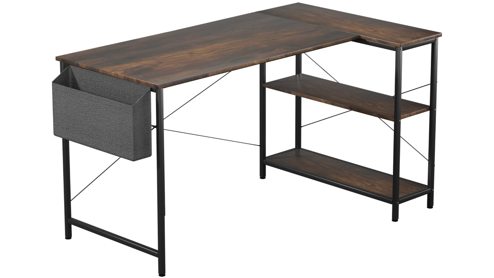 Levede 120cm L Shaped Modern Home Office Computer Desk - Brown