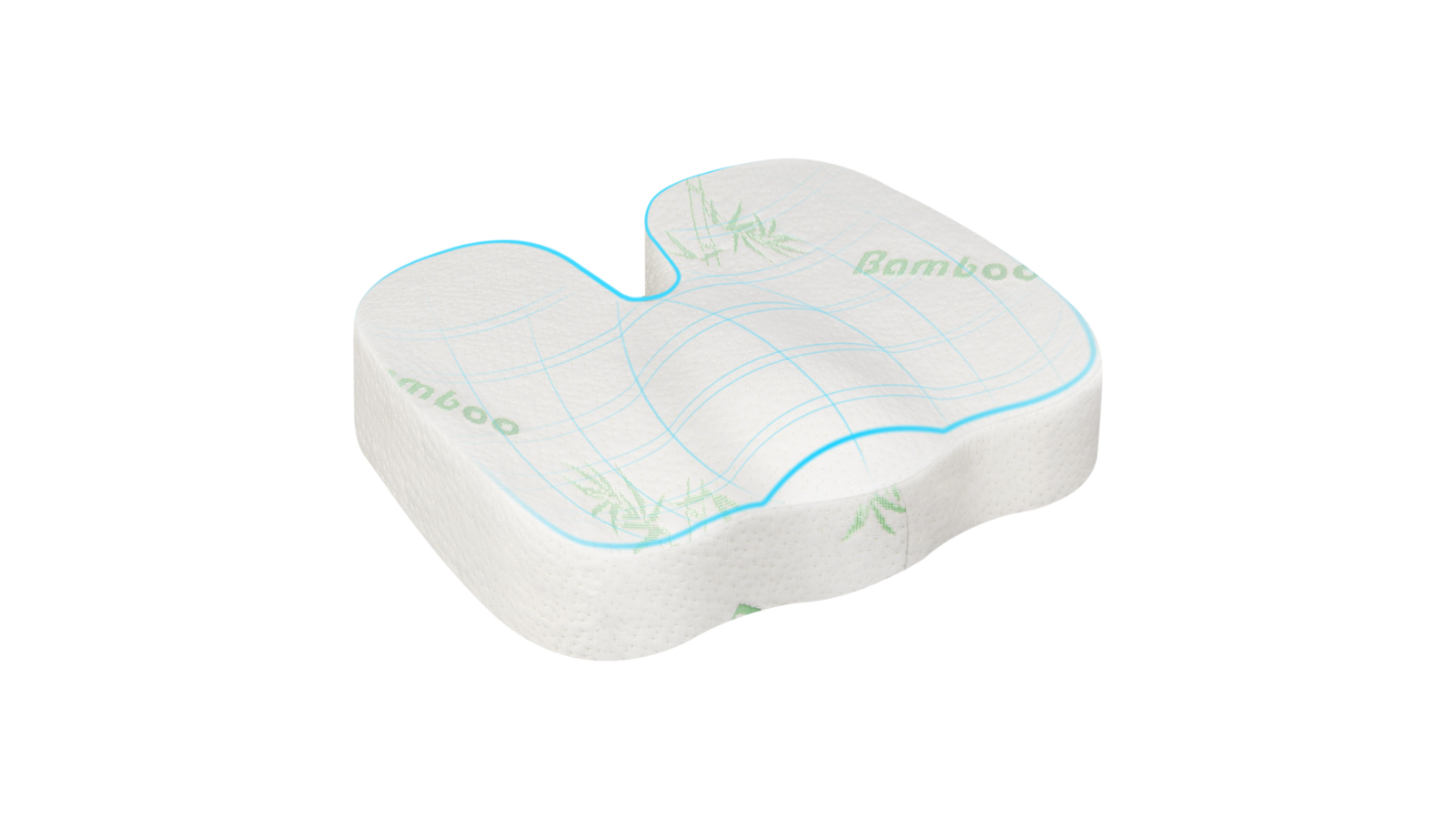 STARRY EUCALYPT Bamboo Seat Posture Cushion Memory Foam Pillow - White