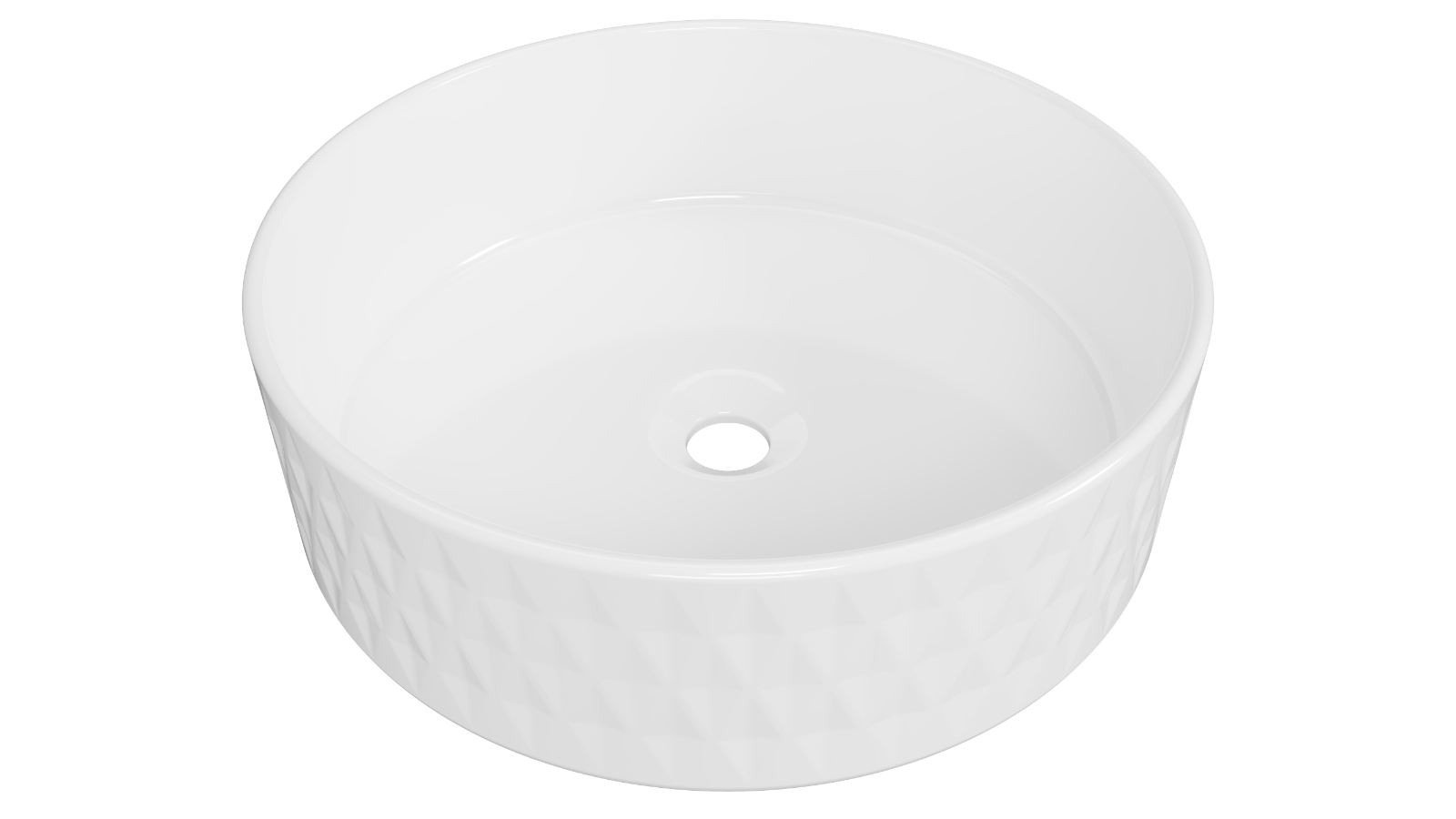 Timberline Diamond 360mm Above Counter Basin - Gloss White