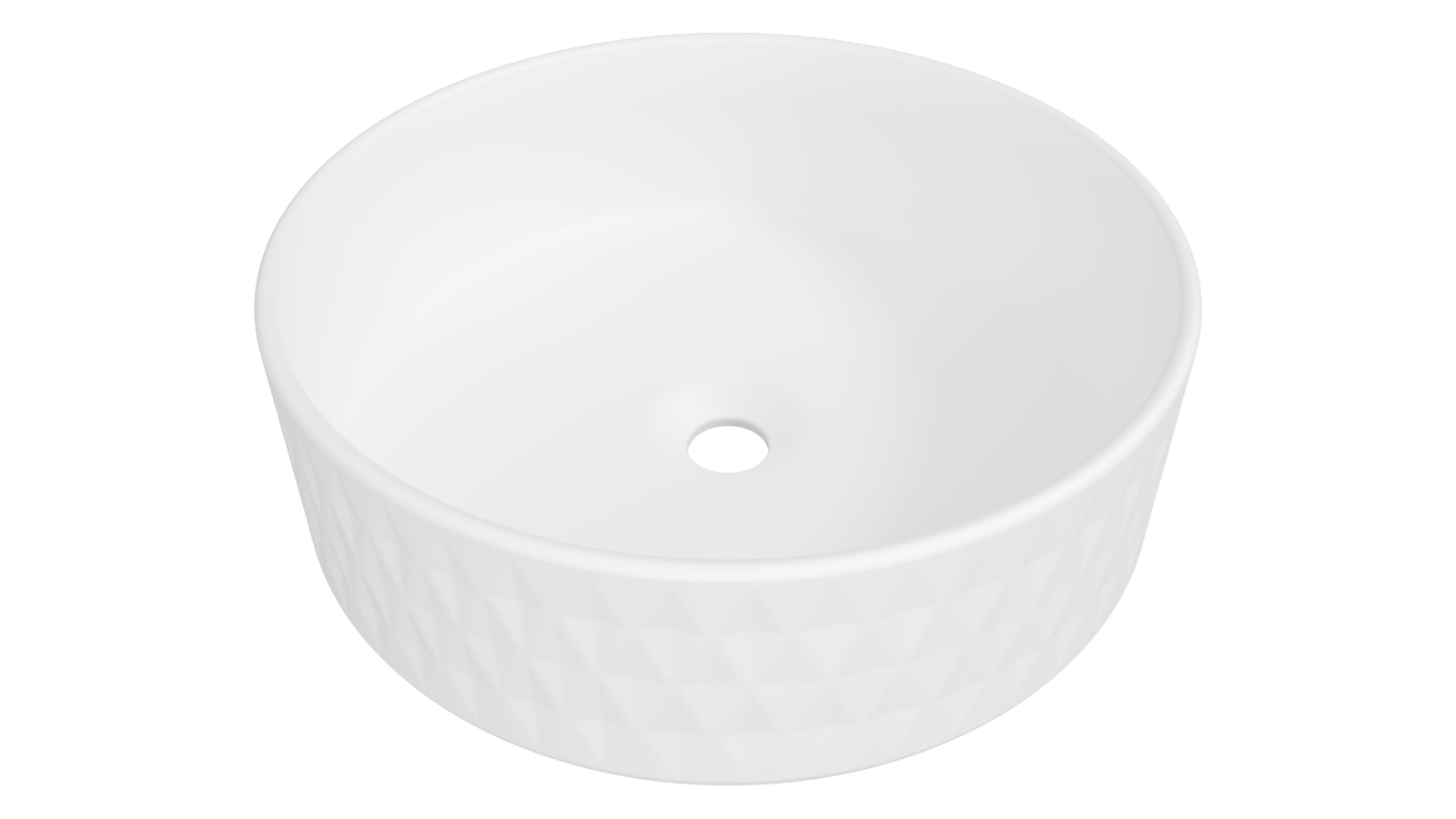 Timberline Diamond 360mm Above Counter Basin - Matte White