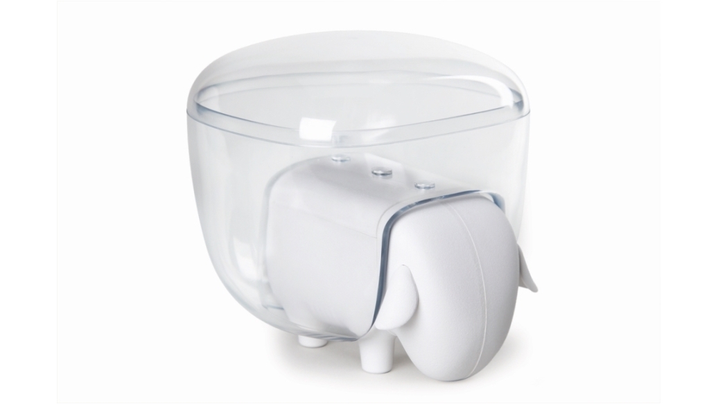 Qualy Sheep Shape Cotton Ball and Bud Holder - White/Clear