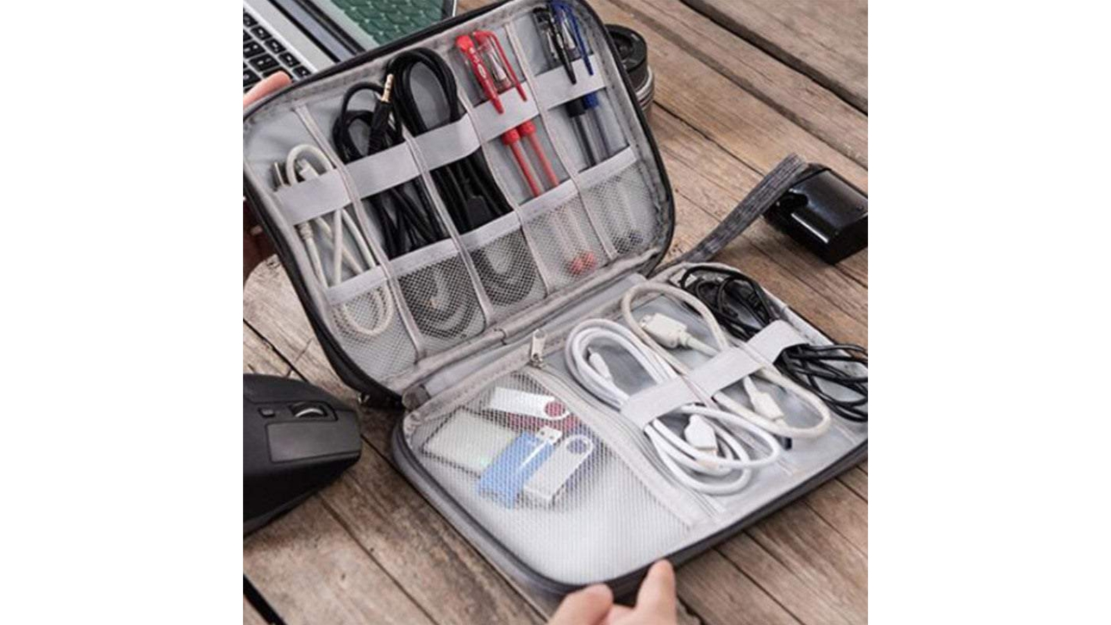 HOD Cable Organisers Digital Storage Bag USB Data Cable Holder Organiser Bag Purple Harvey Norman