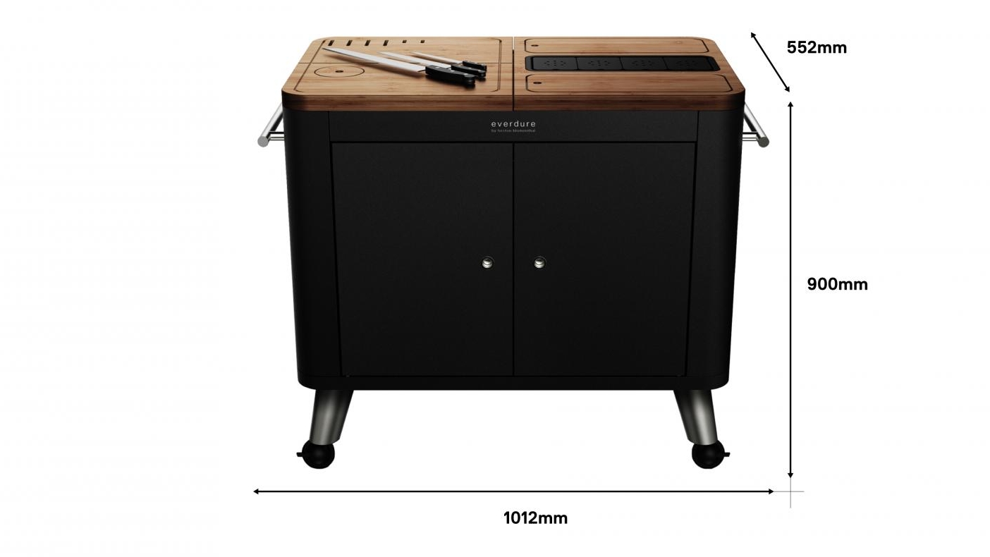 Everdure By Heston Blumenthal Mobile Preparation Kitchen - Black | Harvey Norman