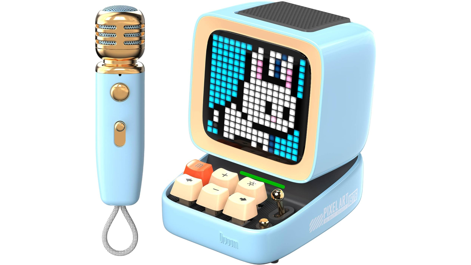 Divoom Ditoo-Mic Mini Karaoke Machine Pixel Art Bluetooth Speaker - Blue