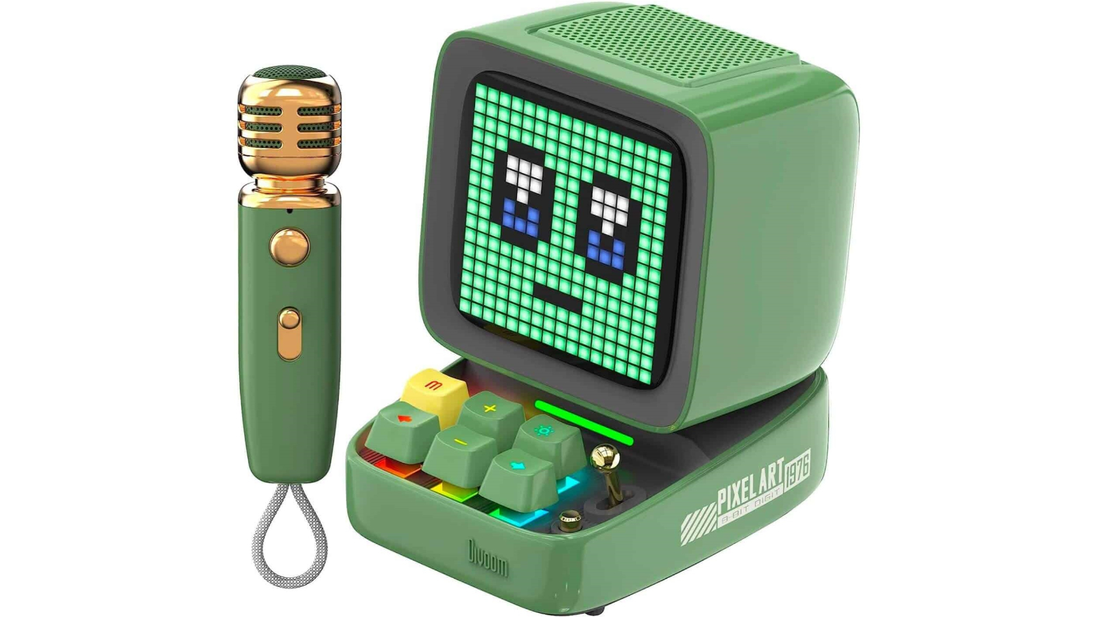 Divoom Ditoo-Mic Mini Karaoke Machine Pixel Art Bluetooth Speaker - Green