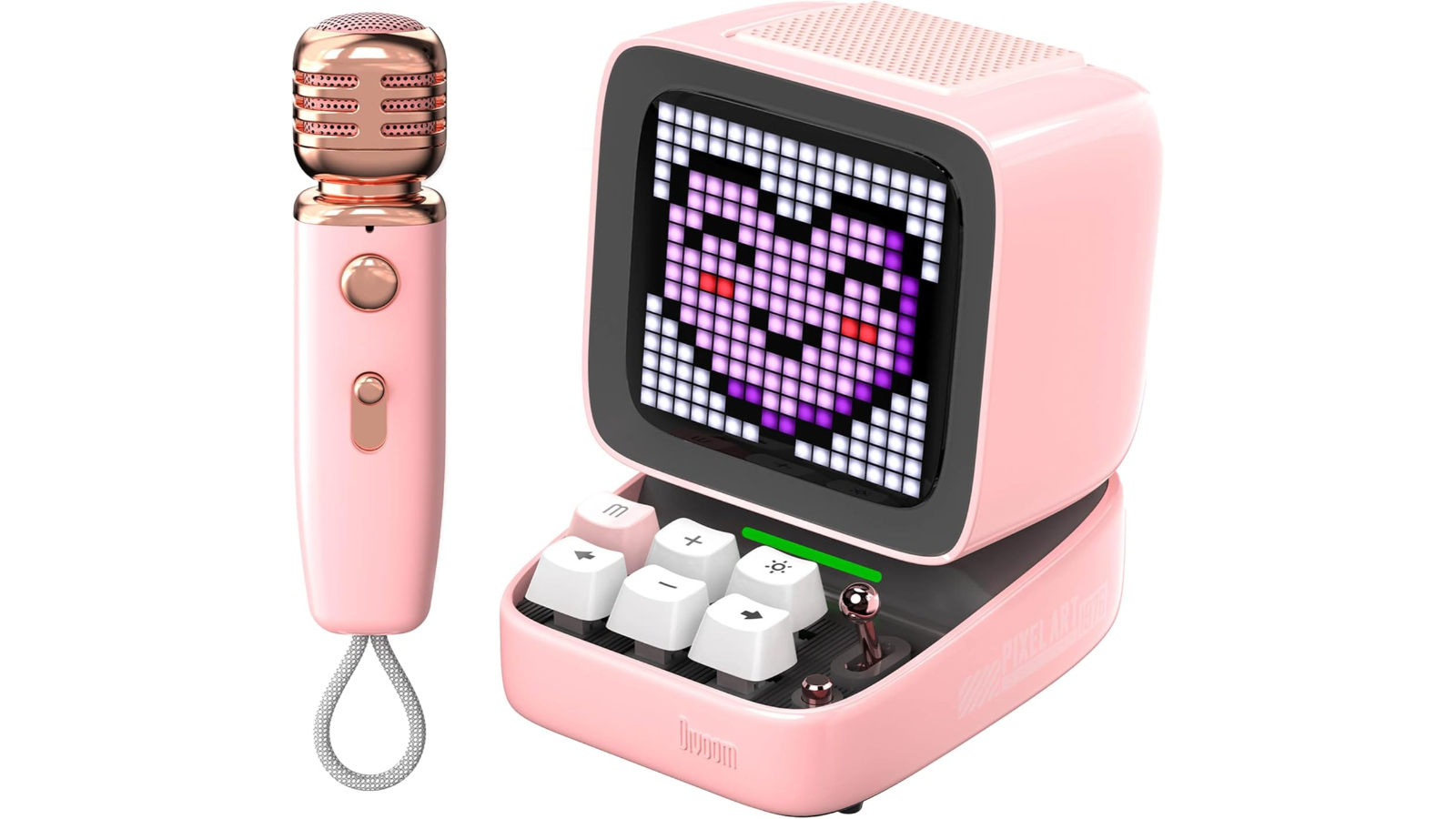 Divoom Ditoo-Mic Mini Karaoke Machine Pixel Art Bluetooth Speaker - Pink