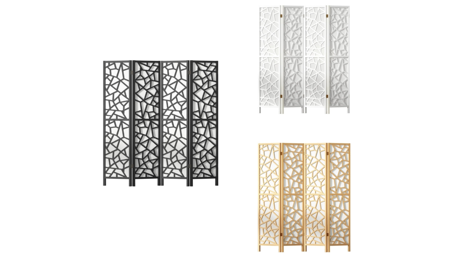 Artiss 4-Panel Solid Pine Wood 162cm Room Divider