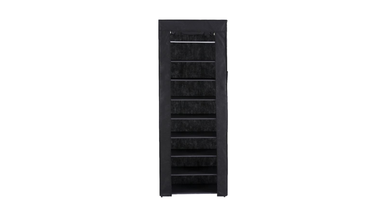 Artiss 10-Tier Removable Cover Black Shoe Rack - 27 Pair