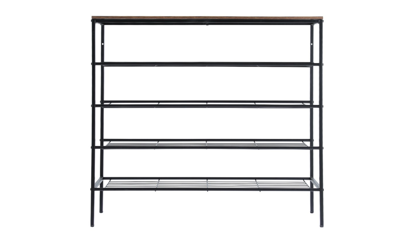Artiss 5-Tier Walnut Bob Shoe Rack - 25 Pair