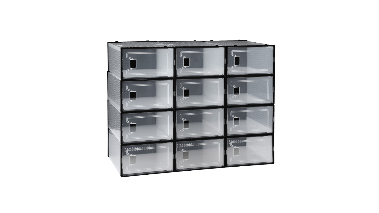 Artiss Set of 12 DIY Stackable Shoe Storage Box - Black
