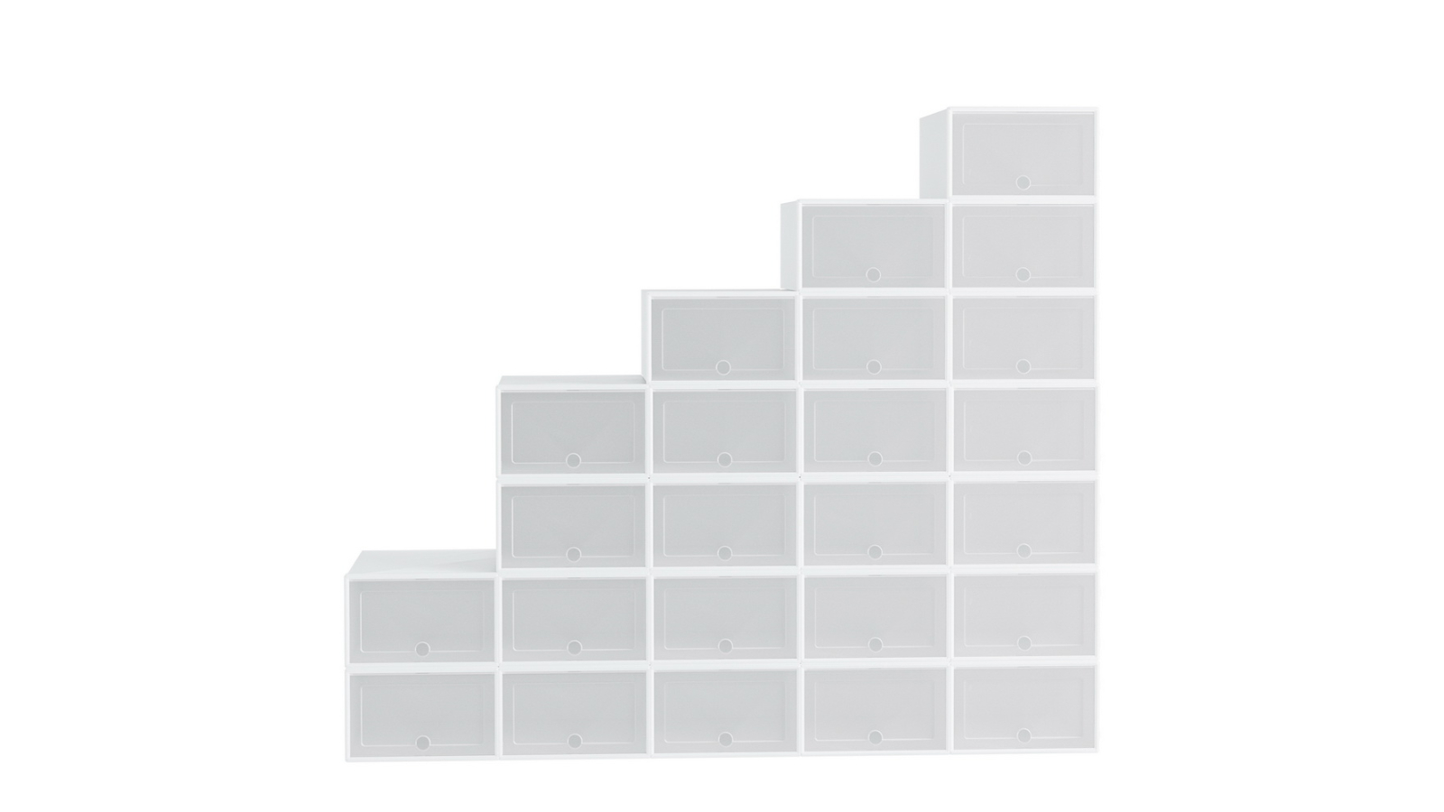 Artiss Set of 24 White DIY Stackable Abel Shoe Box