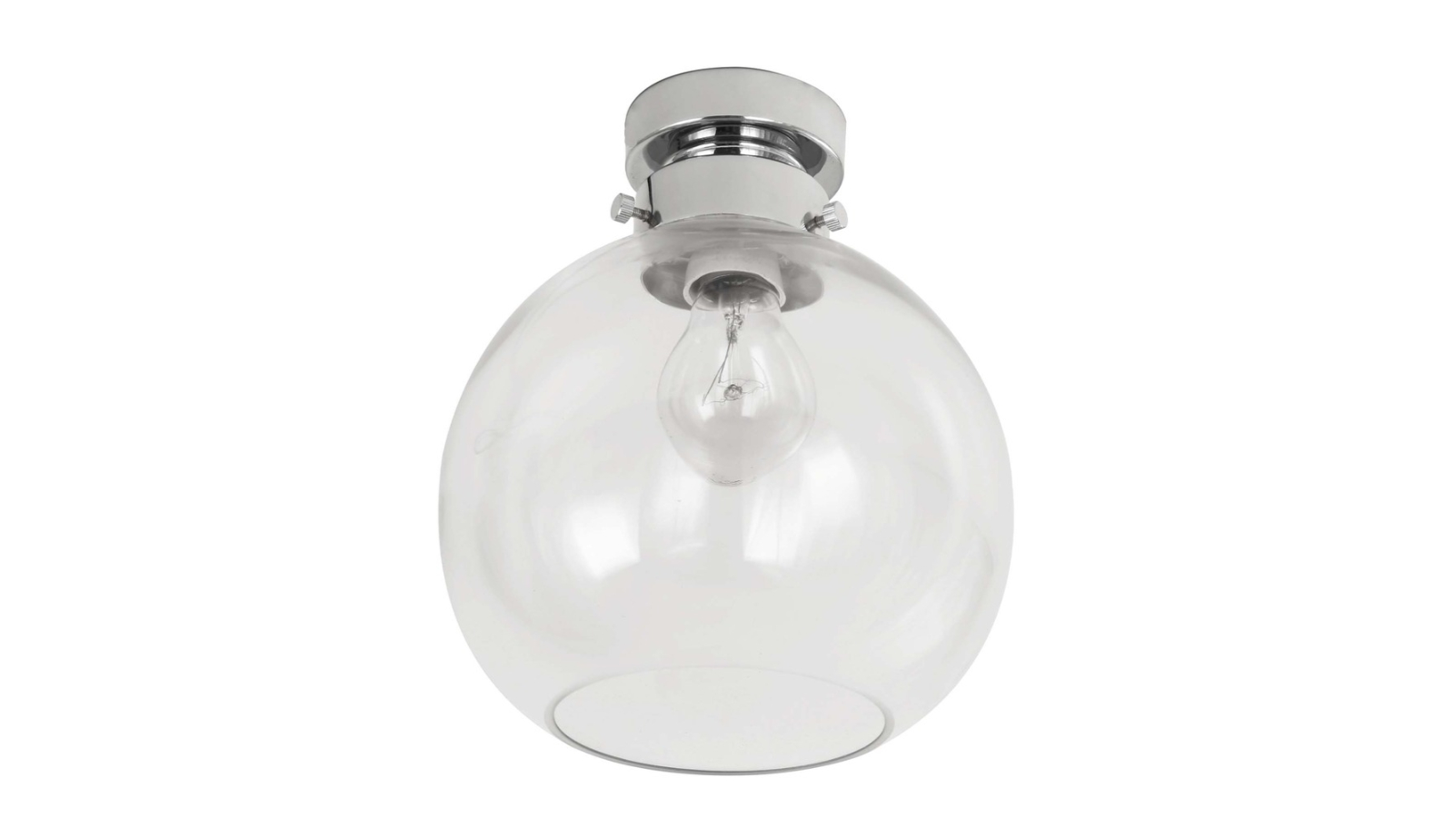 DIY Batten Fitting Wine Glass Shape Clear Glass with Chrome Highlight Ceiling Light