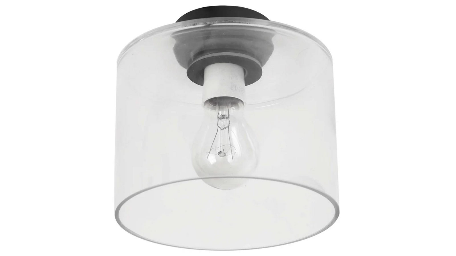 DIY Batten Fitting Oblong Clear Glass with Black Highlight Ceiling Light