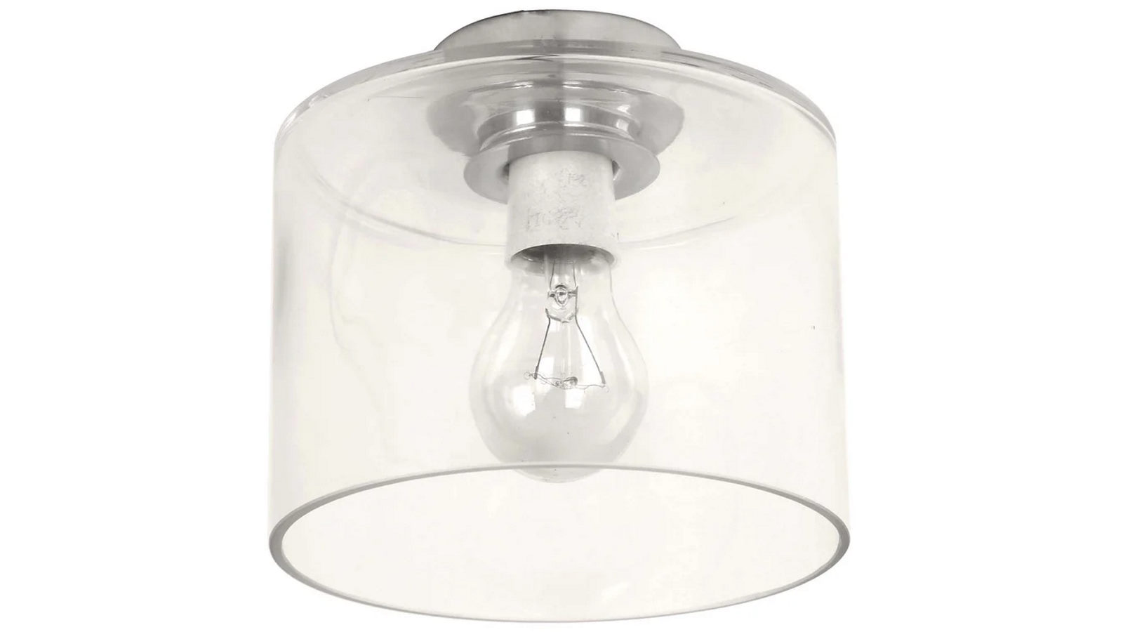 DIY Batten Fitting Oblong Clear Glass with Chrome Highlight Ceiling Light