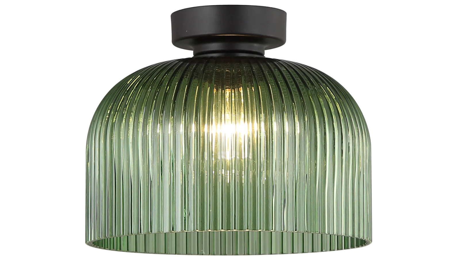 DIY Green Dome Ribbed Glass Batten Fitting Light
