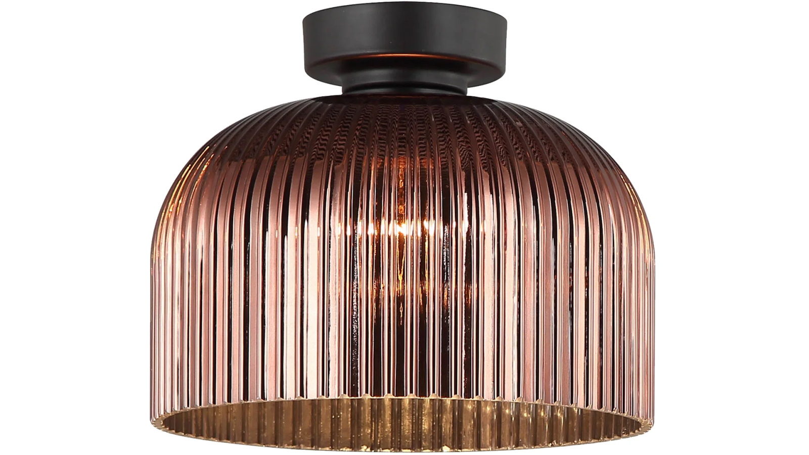 DIY Copper Dome Ribbed Glass Batten Fitting Light