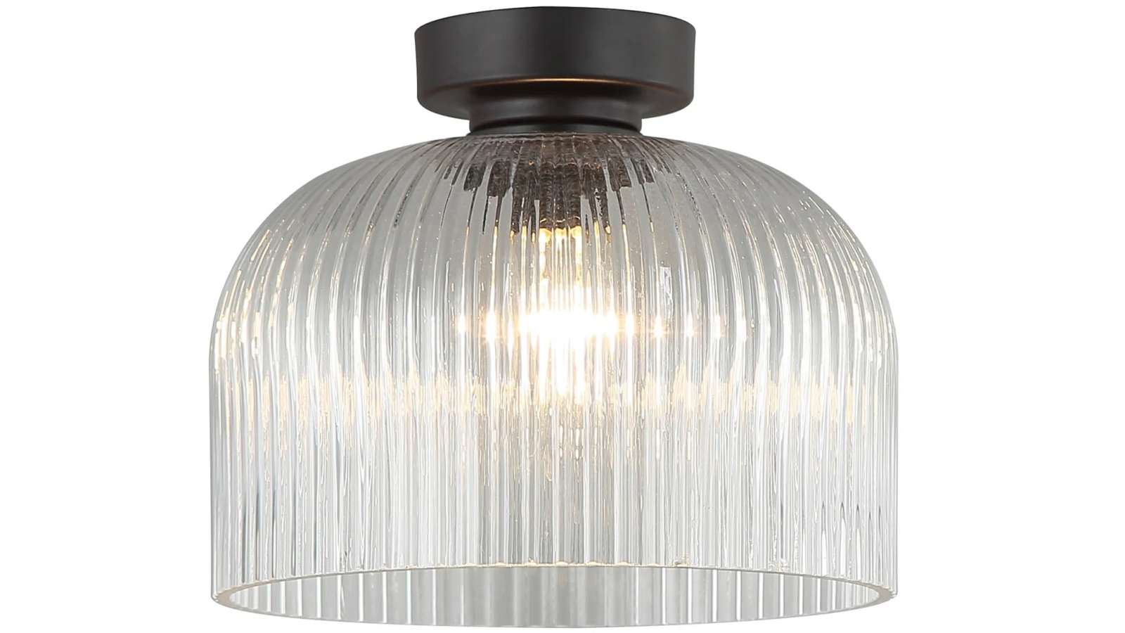 DIY Clear Dome Ribbed Glass Batten Fitting Light