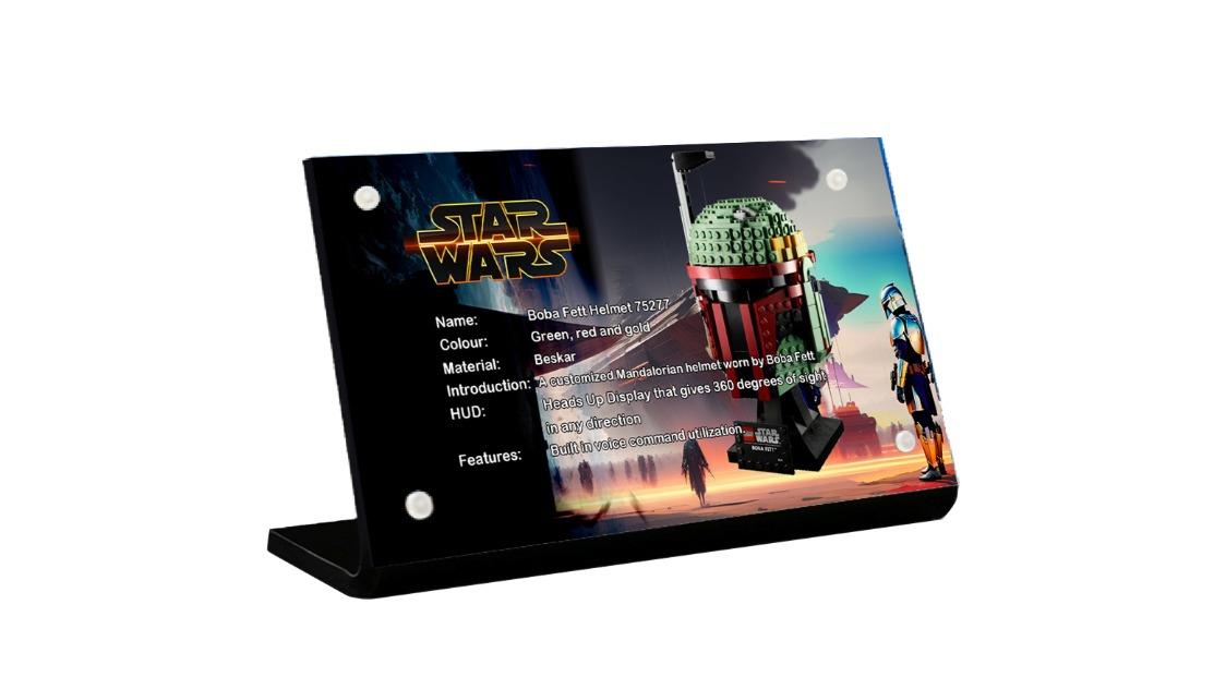 Display King Acrylic Plaque for Lego Boba Fett Helmet | Harvey Norman
