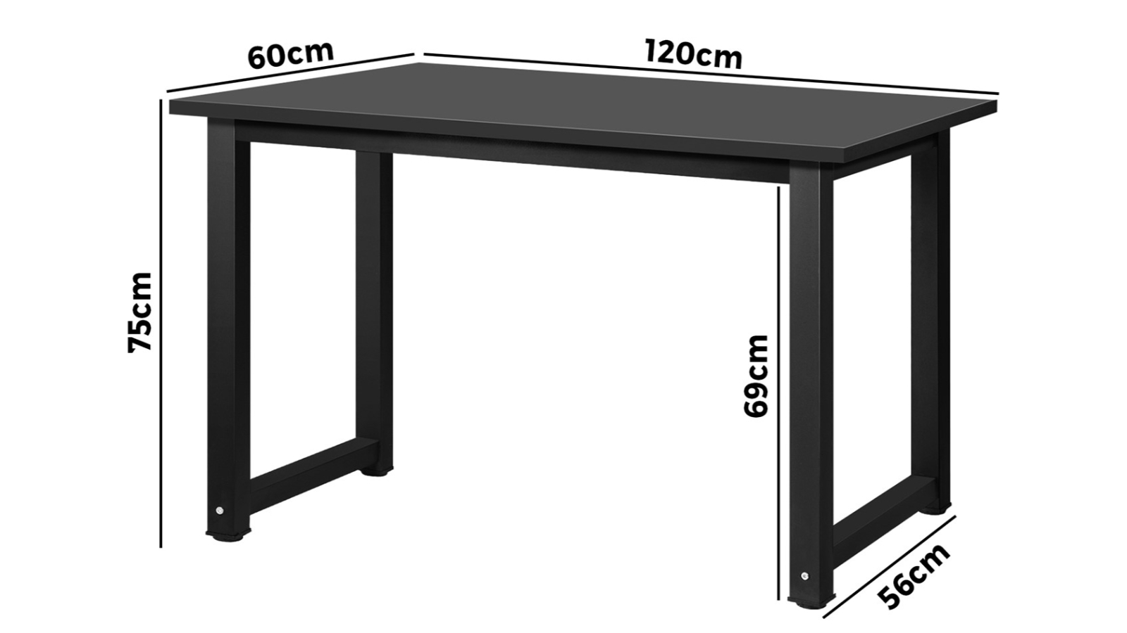 Oikiture 120cm Computer Desk - Black | Harvey Norman