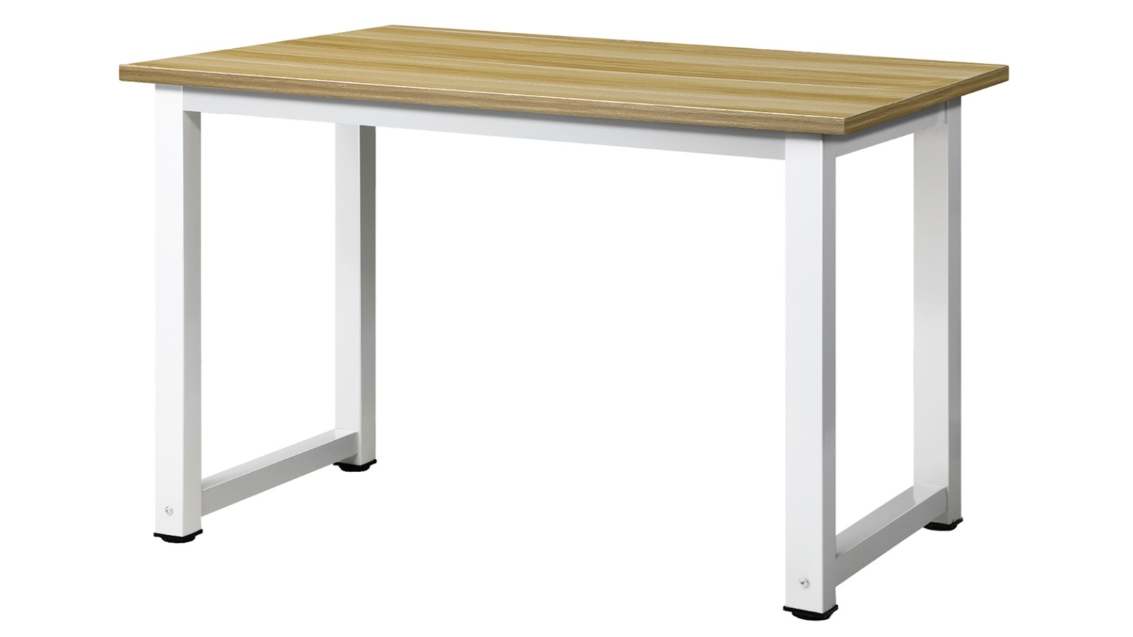 Oikiture 120cm Computer Desk - White/Wood