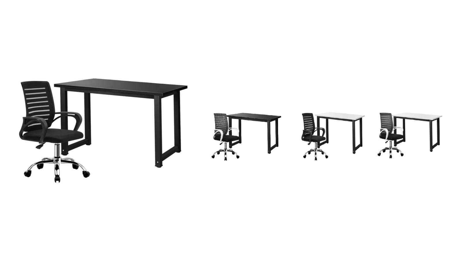 Oikiture Mesh Home Office Desk and Chair Set