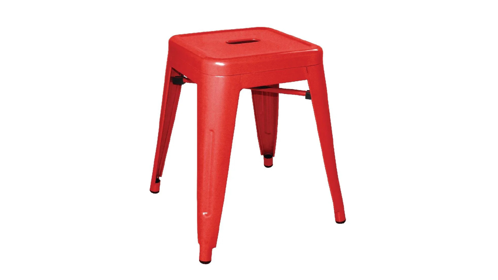 Bolero Pack of 4 Low Metal Bar Stool - Red