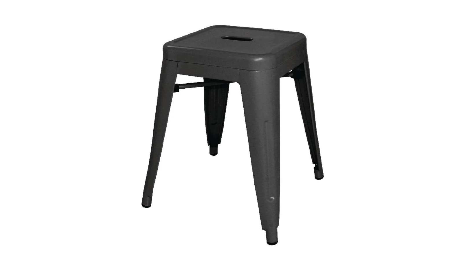 Bolero Pack of 4 Low Metal Bar Stool - Black