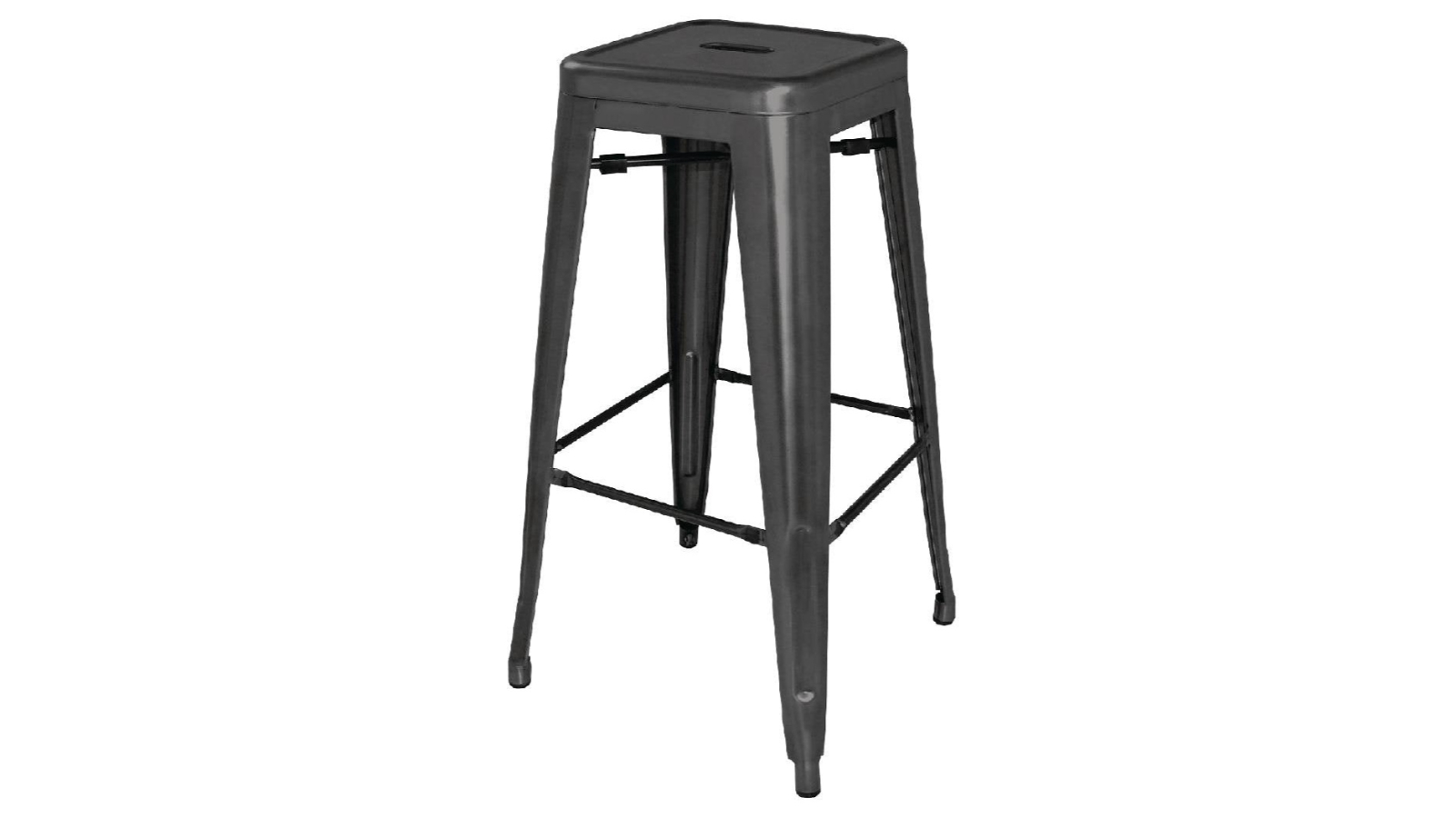 Bolero Pack of 4 Black High Metal Bar Cafe Stool