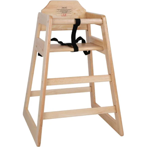 Bolero Wooden Cafe High Chair with Natural Finish