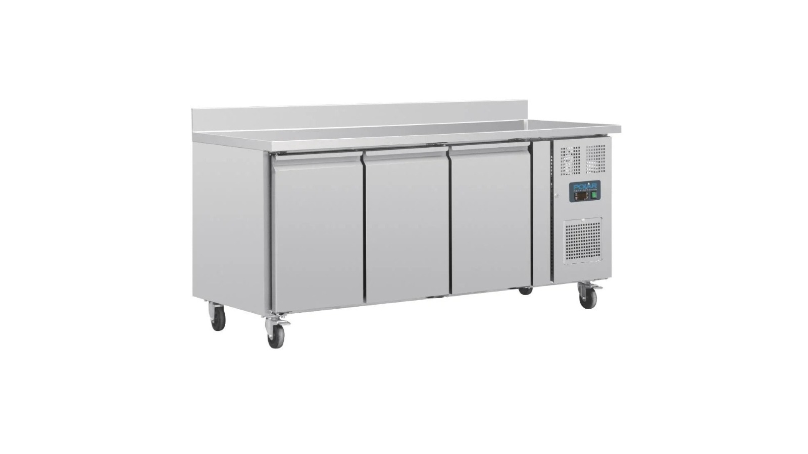 Polar UA065-A U-Series Triple Door Counter Fridge with Upstand - 417L