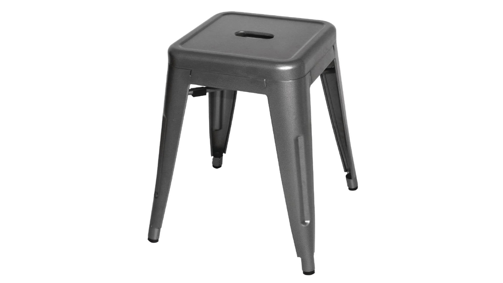 Bolero Pack of 4 Low Metal Bar Stool - Gunmetal Grey