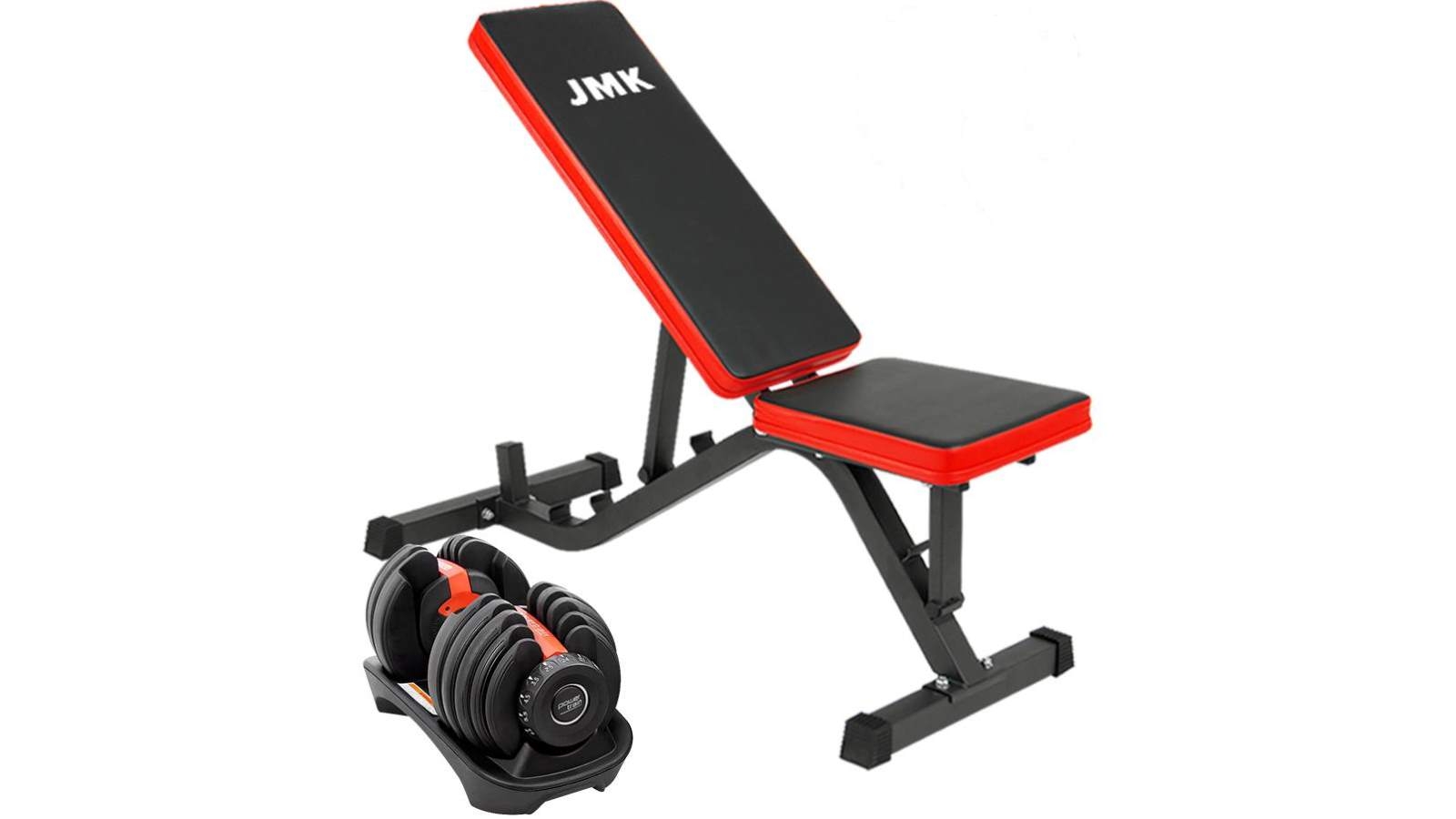 PowerTrain 1x 24kg Dumbbell with ZYDB Bench - Red