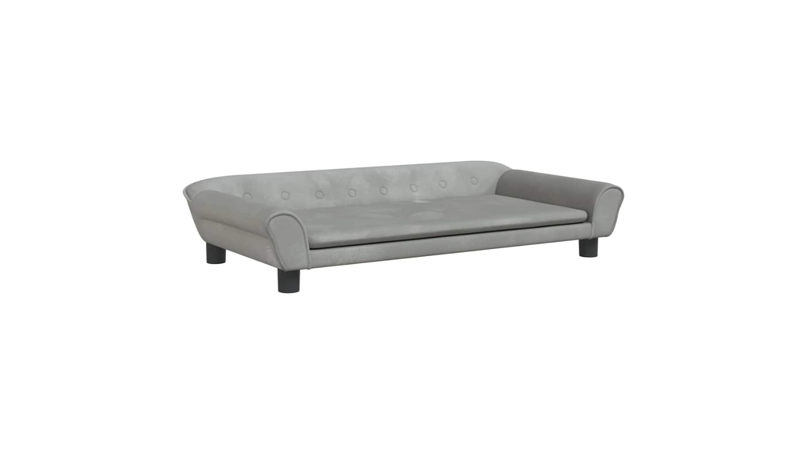 vidaXL Light Grey Velvet Dog Bed - 100 x 50 x 21cm